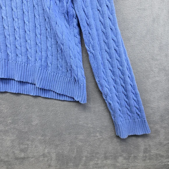 Lauren Ralph Laure Blue Cable Knit Sweater - Picture 4 of 8